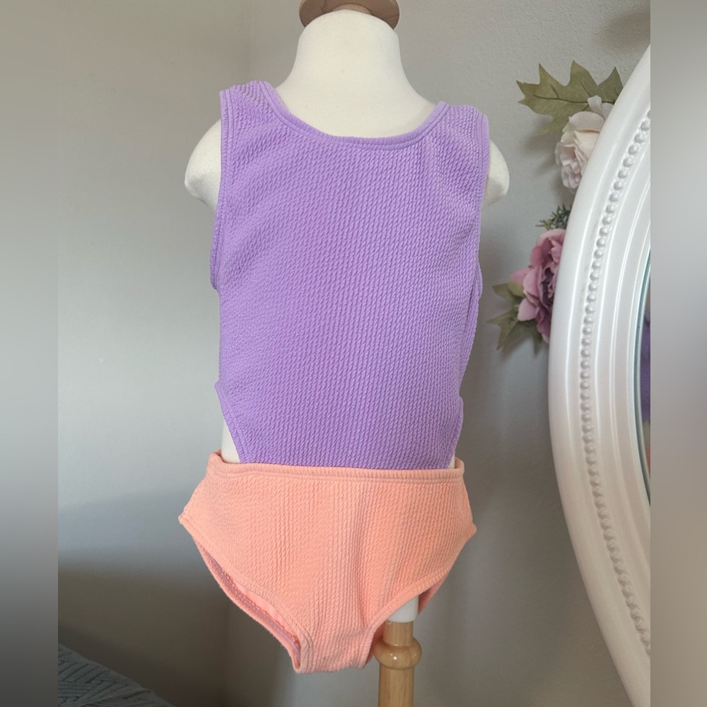 Girl Swimsuit One Piece in Purple/Peach